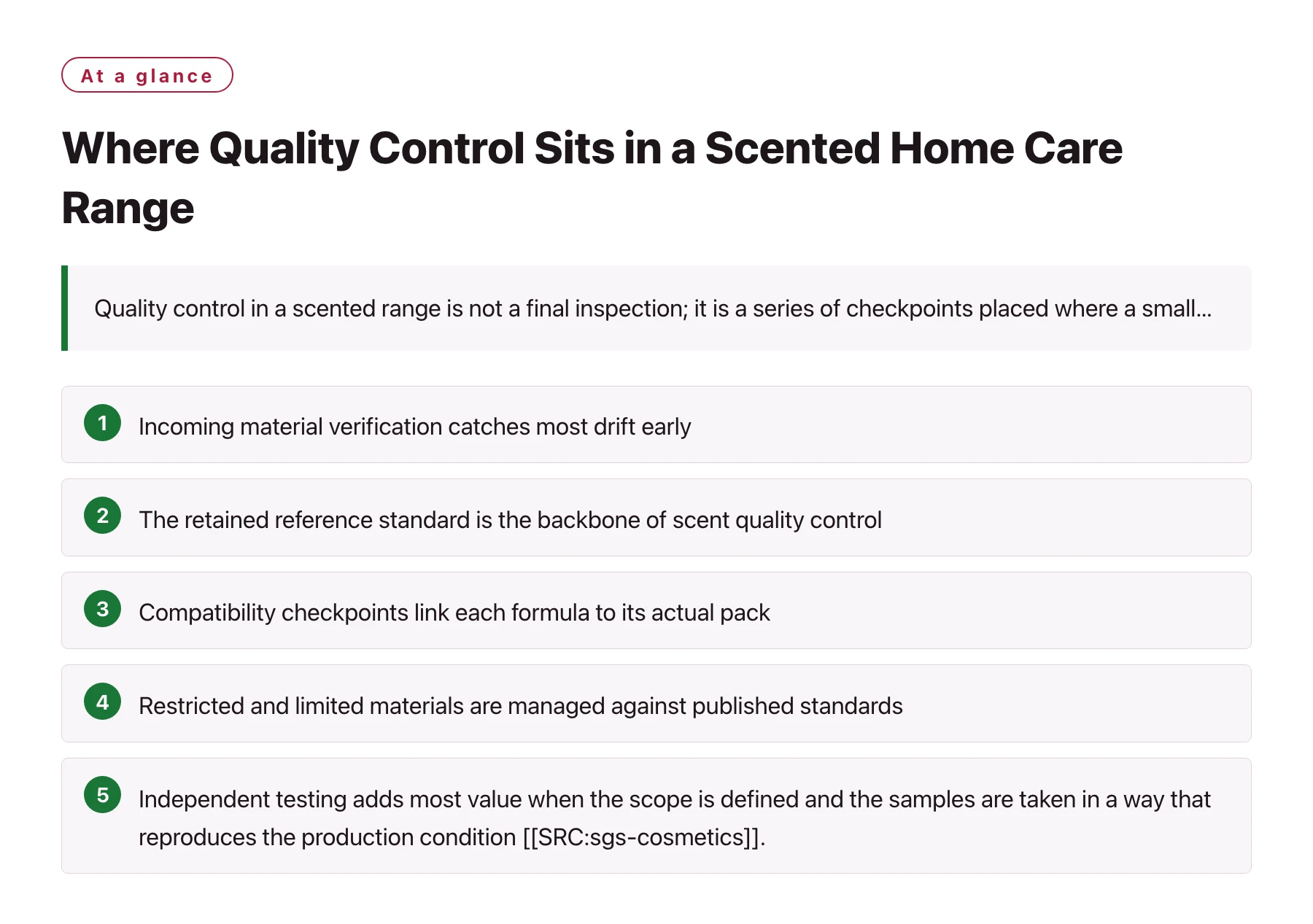 Where Quality Control Sits in a Scented Home Care Range——全文要点速览